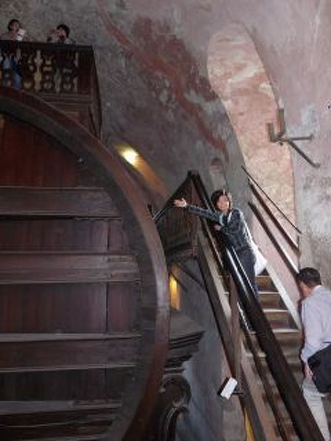 お城の中にある世界一大きなワイン樽です。<br />娘の大きさから比べてみるとその大きさに圧倒されます。