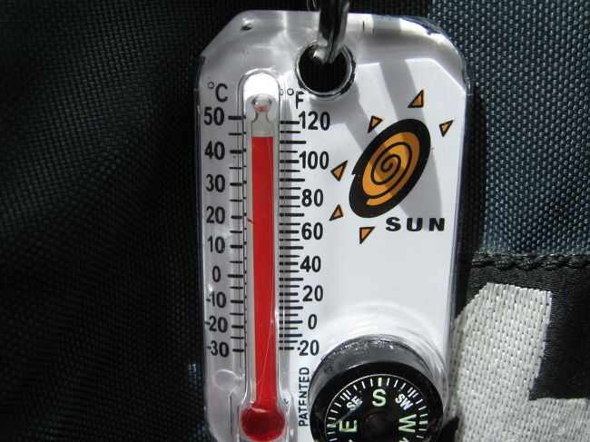 アブシンベル神殿での気温<br />45度超です。<br /><br />温度計がこんな数字を示すところ見たことない！！<br /><br />しかもアブシンベル神殿の敷地はとても広いので、入口に戻るまでの道で息絶えそうになりました<br /><br />