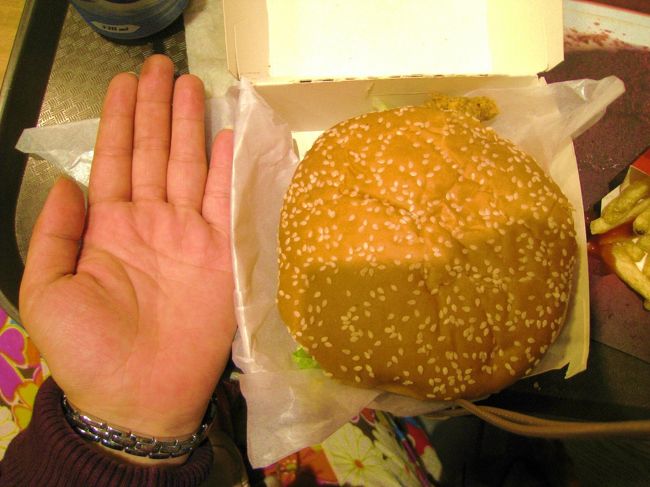 ケンタッキーのハンバーガー。結構でかいな。