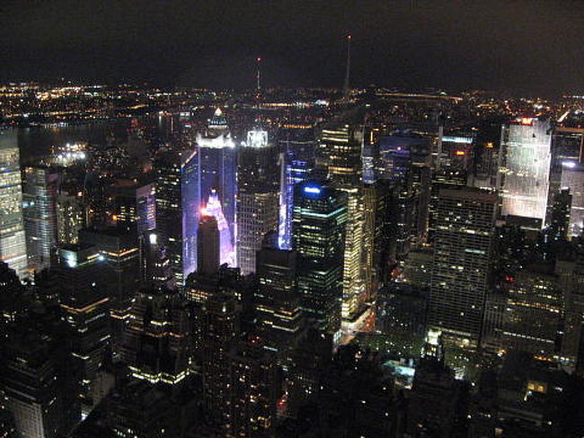 エンパイアステートビルの展望台からの夜景