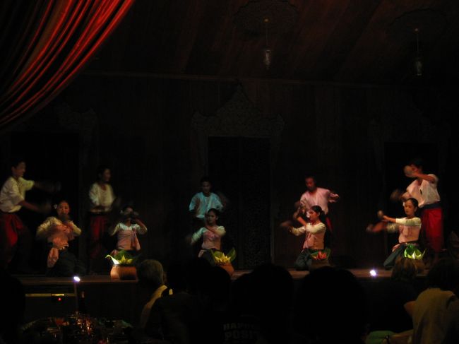 ダンスを見ながらのお食事。<br />一番後ろの席だったのであまりよく見えなかった・・