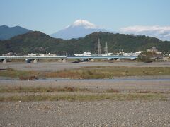 向敷地の安倍川河川敷からの、富士山。