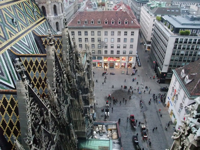 手近に入口のあった、北塔（２つある塔のうち、低いほう）に上りました。<br /><br />こういう微妙な高さが、最近ちょっと怖い・・・<br />でもここはちゃんと背丈の上まで、金網張ってあったから大丈夫！<br />（柵の丈が低いと、怖くて歩けなくなっちゃう。泣）<br /><br />飛行機は平気なんだけど。