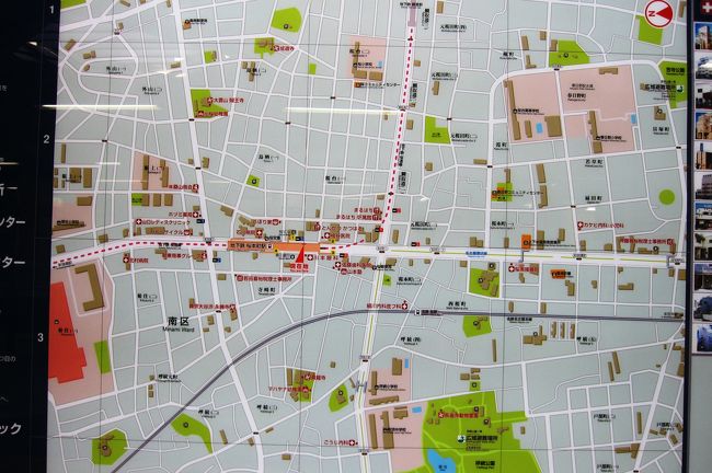 笠寺観音の最寄駅は名鉄か座で羅駅化、地下鉄の桜本町駅です。往きは地下鉄にしました。八事駅で乗り換え、到着した桜本町駅です。この地図には笠寺観音は記されていません。