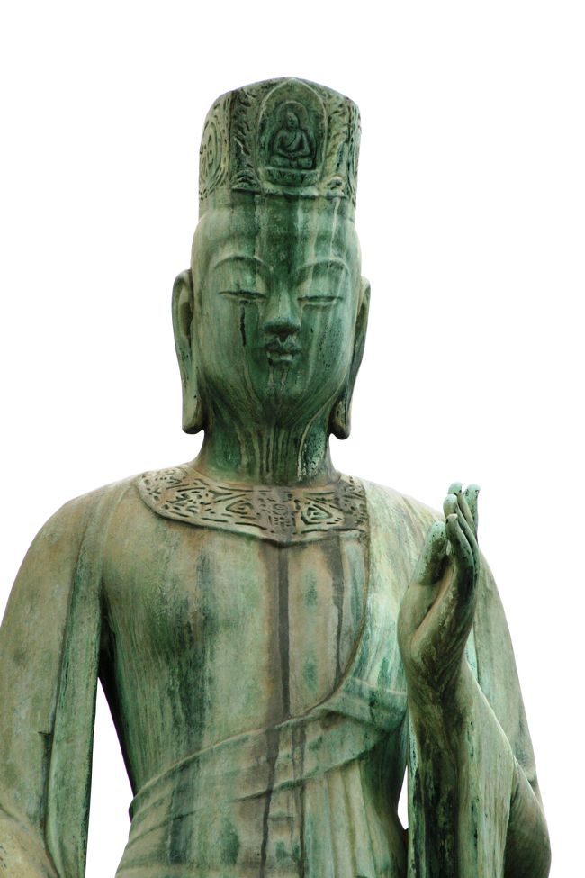 ブロンズ製の観音様のお顔のアップです。まだ古くない造りのようです。織田信長や徳川家康の保護を受けて繁栄したお寺とされます。