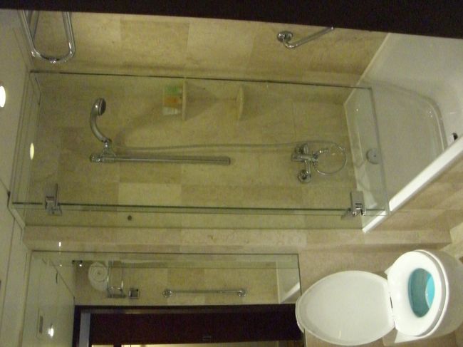 ガラス張りのバスルーム