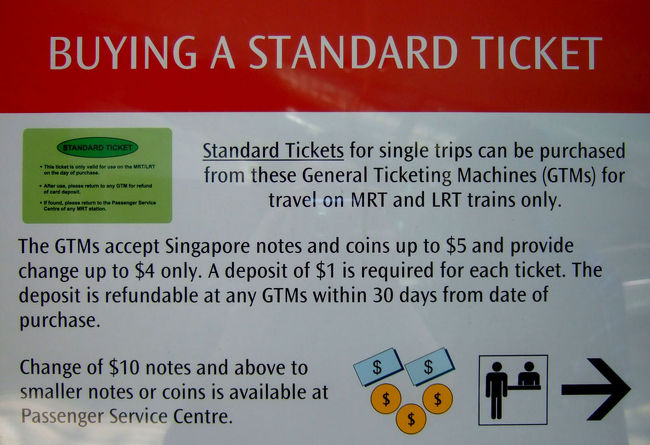 MRTは少額のコインしか使用できない為、両替直後の私たちはカウンターでもっと細かくしてから券売機へ向かう。