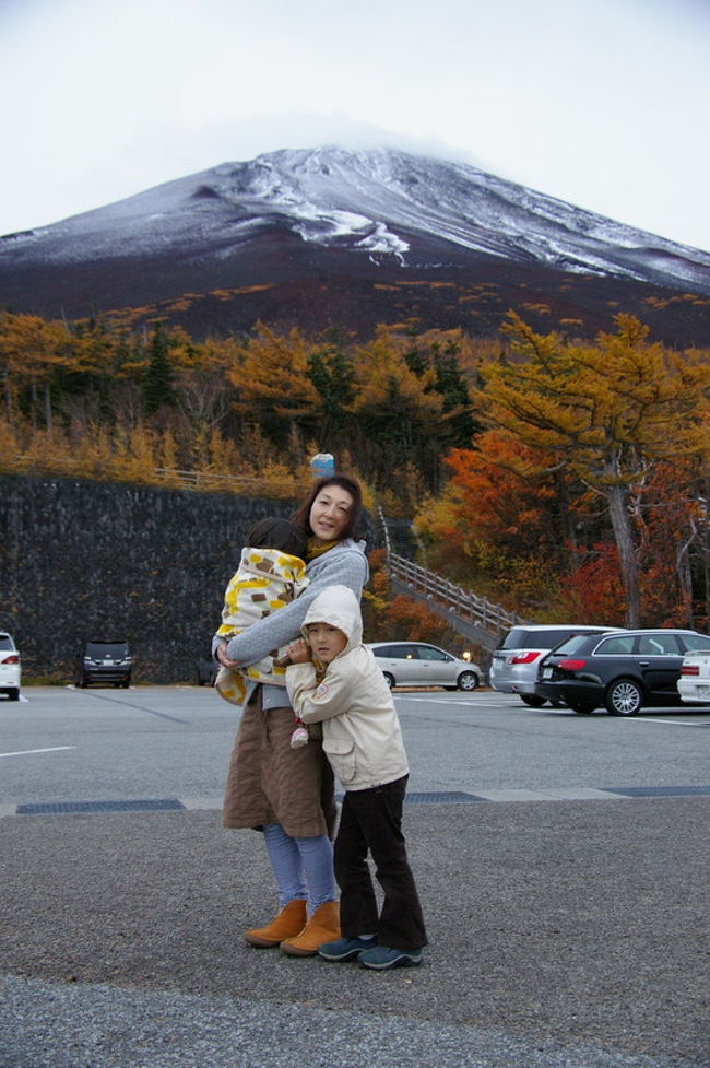 五合目駐車場から山頂方面を望む。<br /><br />風が強くて寒い！