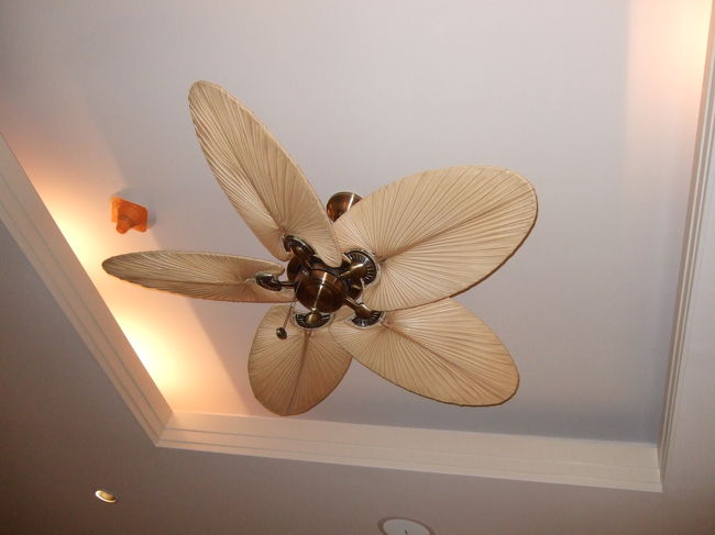 天井に着いていた扇風機？？空調でしょうか。。<br />南国風です。<br />ホテル内のはこの形ばかりでした。<br /><br />ちなみに…ドコモのプレミアクーポンでアロマオイルとオイルのディフューザー？の小さいものをもらいました。<br />