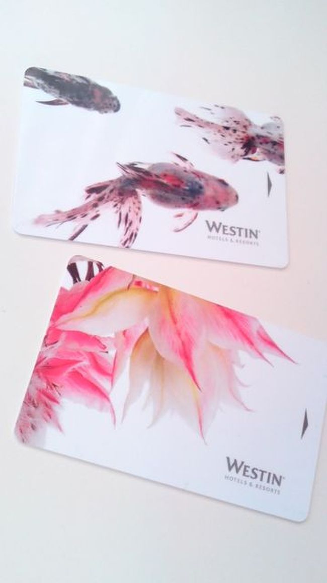 あ、そうそう！モアナサーフライダーウェスティンホテルのルームキーがめっちゃ可愛くて！！！見て！このデザイン。。♡すっごい綺麗で可愛い！旅が終わった今も、とってあります。部屋にこのデザインのメモ帳とかあって、それもめっちゃ可愛くてもらってきちゃった♪このデザイン、すごく好きだな〜〜！