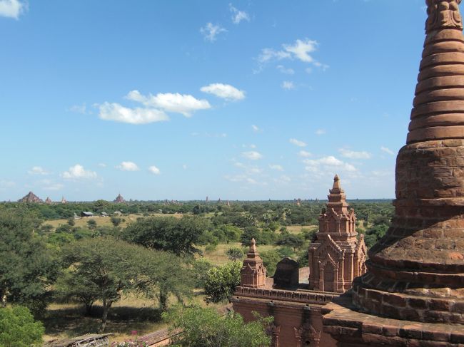 ナガーヨン寺院の屋上に登らせてもらいました。昨日行ったオールドバガン地域から離れていますが、見渡す限りバゴタだらけです。
