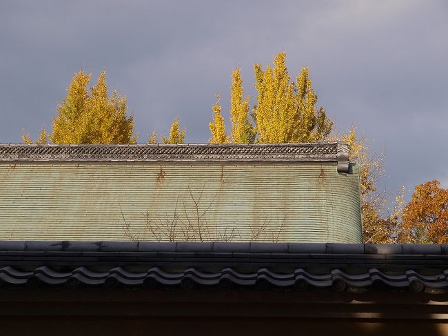 　　御影堂　秋　銀杏<br /><br />奈良　旧一乗院の寝殿を精密復元移築の古建築<br /><br />