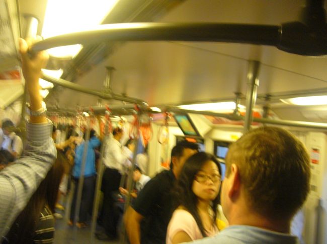 ぶれまくってこの写真じゃ何かわからん。 <br />でも電車の中でシャッターを押せただけでも凄いと思え！！ <br />電車は広かった。しかも中にはCMが流れまくってる液晶がついてた。 <br />大阪を走る電車・地下鉄よりレベルは高いと思う。 <br />