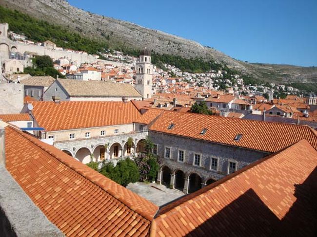 ←ドブロヴニクの城壁遊歩道からの眺め