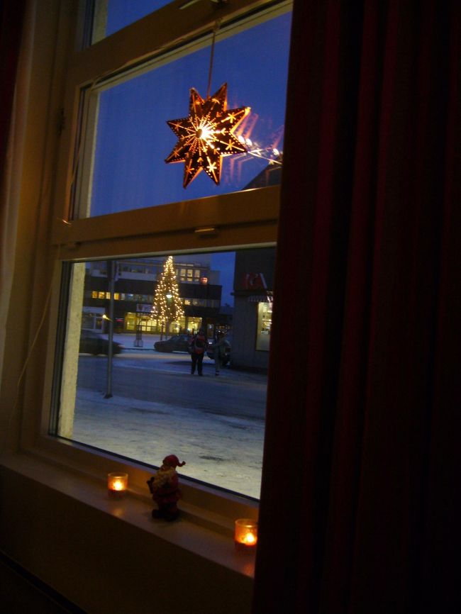 レストランの窓から。<br /><br />フィンランドもノルウェーも、窓辺がとてもすてき。