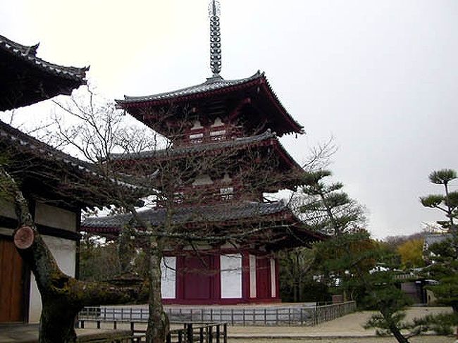 いかるが三塔の一つ<br /><br />　法輪寺　三重塔<br /><br />平成１５年３月９日写す<br /><br />　法輪寺ＨＰ<br />http://www1.kcn.ne.jp/~horinji/<br /><br />　龍田川　紅葉に続く