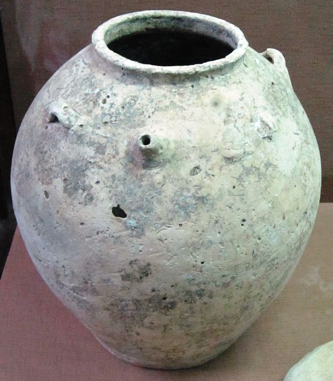 15-16世紀の中国またはベトナム製の陶器の壺です。長く海中に在ったようです。