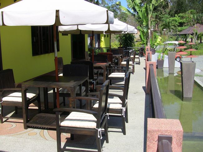 テラス席にしようかと思ったが、日差しが強すぎ。<br />屋内で食事をします。<br />