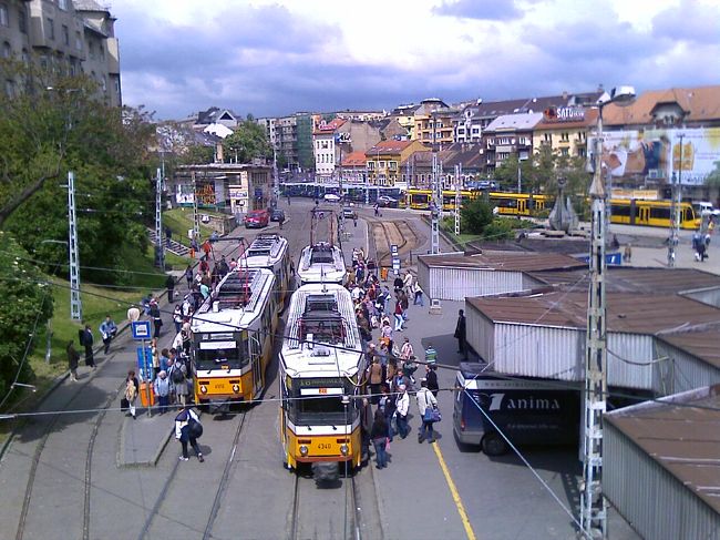 ブダペストのトラム。ここもトラムで移動。