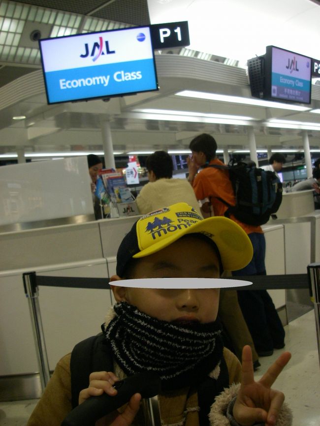 ＪＡＬウェイズ９４１便にて出発<br /><br />さすが年末<br />出国ラッシュ真っ只中<br />手荷物検査は長蛇の列‥<br /><br /><br />数日前のデルタ機テロ未遂の影響で<br />アメリカ路線のみボディチェックあり<br />トイレに行ったら再検査という徹底ぶりでした<br />