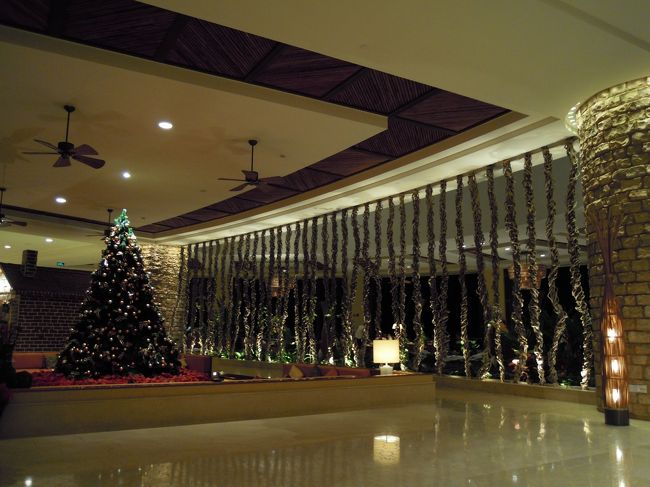 ホテルのロビー<br />深夜２時頃のチェックインとなりました。<br />この日の夕食はおかし。<br /><br />ルームサービスって手があった事を<br />翌朝に気付いた。。。