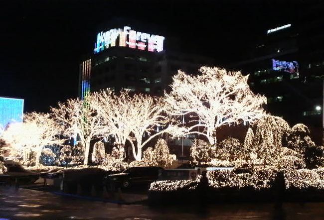 ロッテホテルソウル(明洞)のクリスマス・イルミネーション。
