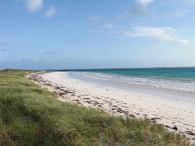 ピナクルズを出ると、ランセリンの街に行きビーチの散策です。<br />インド洋の青さが印象的です。