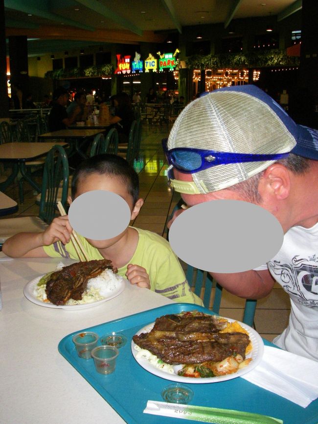 お得意のがっつりプレートめし<br />このボリュームで１０ドル前後<br /><br />この甘辛な漬け肉　<br />柔らかくってマジウマです((((*￣ー￣))ﾉ <br /><br /><br />みなさんも行ったらぜひ〜