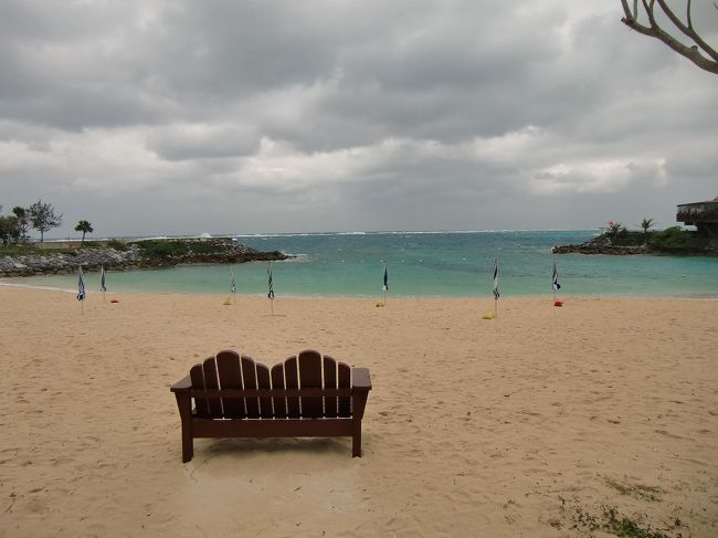 1月11日の深夜から突然天気が崩れ、台風並みの強風が吹き始めた。写真：荒れるプライベートビーチ