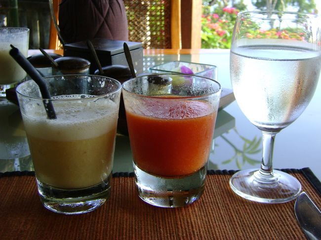 <br />　パパイヤとマンゴー飲み比べ。<br /><br />　飲むのが先で写真は後から。このパターンが<br /><br />　多い。　