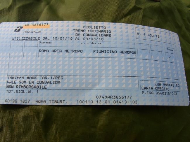 チケット代5.5ユーロ支払い。