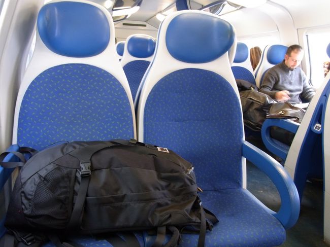 車内はこんな感じ。50分程度で空港に着くみたい。