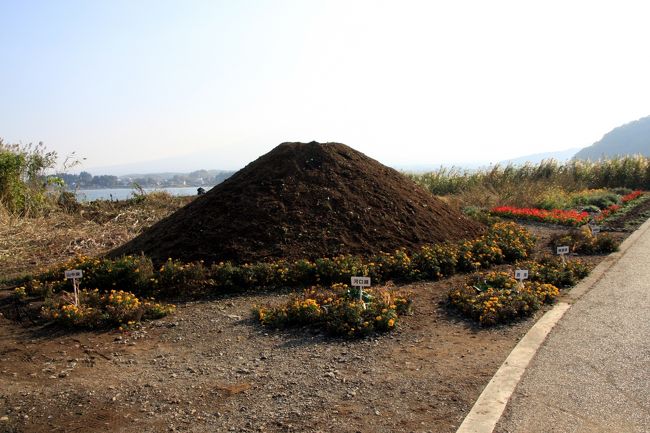 大石公園の外れにあった、富士山と富士五湖のモニュメントです。<br /><br />盛り土が富士山で、小さな花壇が富士五湖となっています。<br /><br />これで富士山が見れれば言うことなしだったのですが・・・<br />