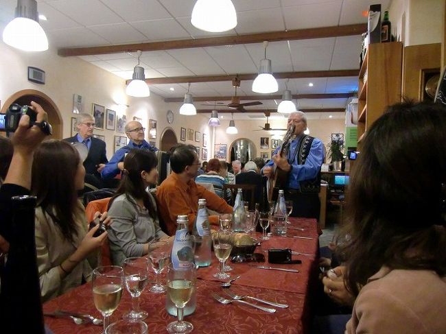 最後の晩餐はローマ市内でカンツォーネを聴きながらのディナー。<br /><br />「サァンタ〜ルゥチィ〜ア〜♪<br />　サンタ〜〜〜〜〜ァルチィア〜！！」<br />ホテルに帰ってからもしばらく大声で歌っていました。