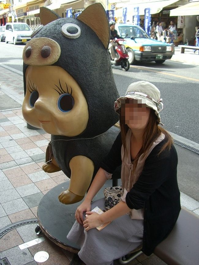 那覇のメインストリート国際通り。<br />色んな店があって楽しかったです。<br />帰国の時間ぎりぎりまで沖縄を満喫しよう。<br />かわいい豚さんや