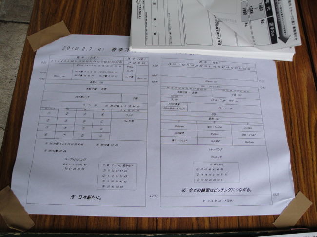 本日の練習予定です。