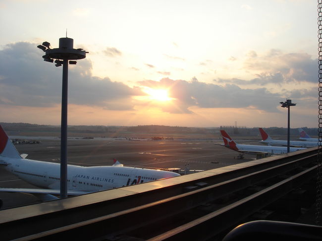 朝７時の成田の様子です。１０時のフライトまでやる事がいっぱいあります。