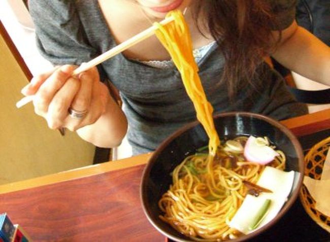 法隆寺といえば柿ですね<br />名物・柿のうどんです。