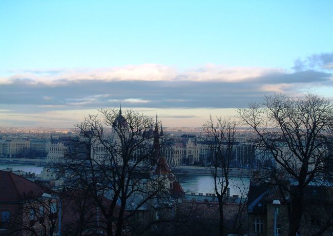 ドナウの向こうの建物は国会議事堂です
