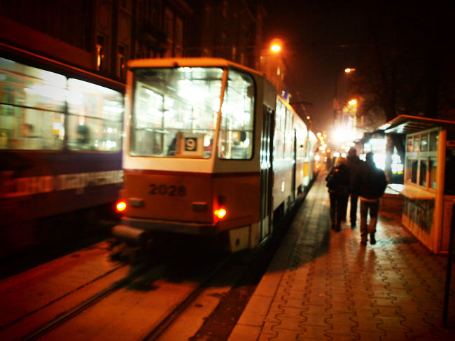 夜のトラム。