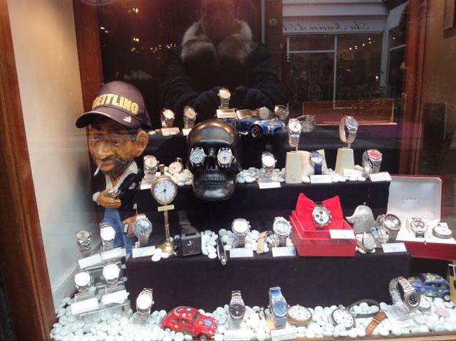 時計を売る店。