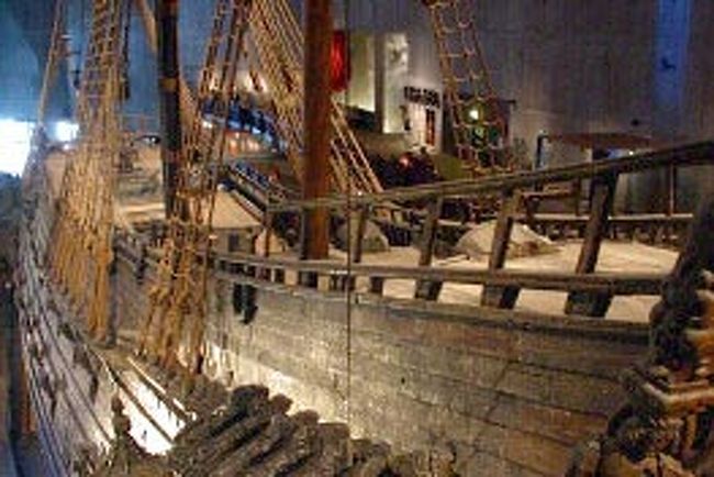 この島にある、ヴァーサ号博物館<br />「ヴァーサ号」は、1628年に沈没し<br />1961年に引き揚げられた船