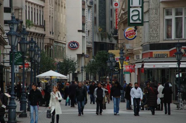 最後に地下鉄に乗り、デラーク広場にもどり、まだ撮影していなかったシナゴーグ等を写真に収めた。 <br /><br /><br />【ヴァーツィ通り】<br />観光客の集まるブダペスト随一の繁華街