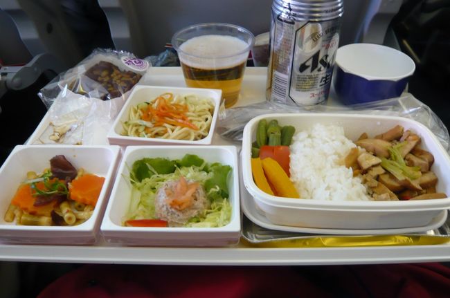 ２月２７日<br />ＪＬ−６５２　にて台北４日間も終わり、朝食です。この時期　雨が多いと言われていましたが、お天気で、おいしい料理、楽しい京劇、素晴らしい故宮博物院を満喫！　また来年　この時期に来ます。