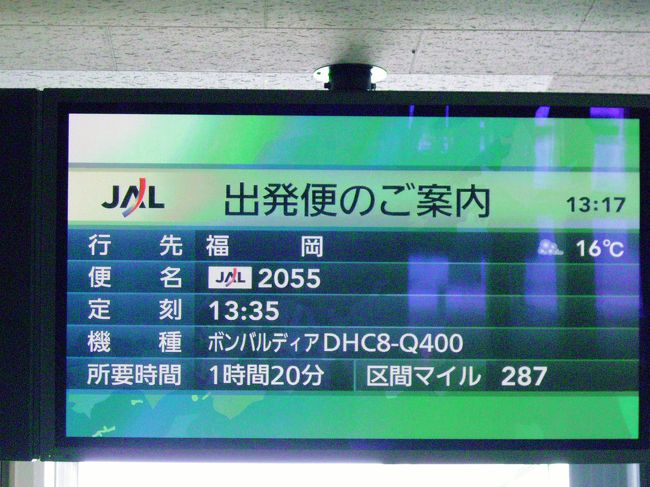 <br />案内ボード見たら機材はボンバルディア。<br />プロペラで定員７４名の小型機^^;<br />