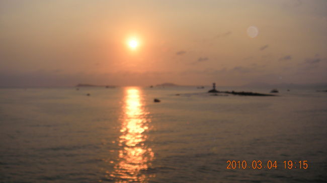 デッキからの夕日。