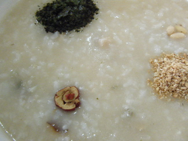 一応、あわび粥なのですが、見えますか？