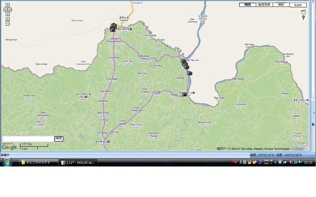 2日目　郊外でのＧＰＳの状況です。<br /><br />移動距離は２００ＫＭでした。