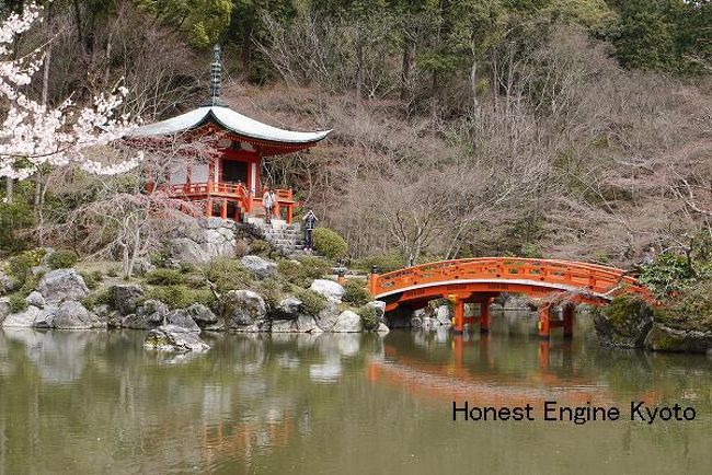弁天堂と桜。<br />紅葉や銀杏が色付く季節もきれいでしょうね。