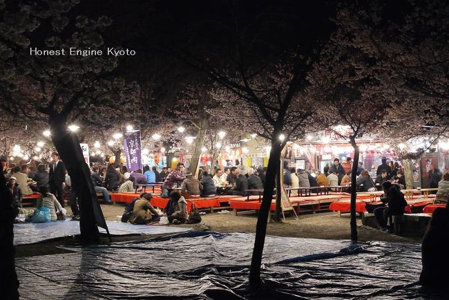 手前のビニール・シートは、席取りのためものです。